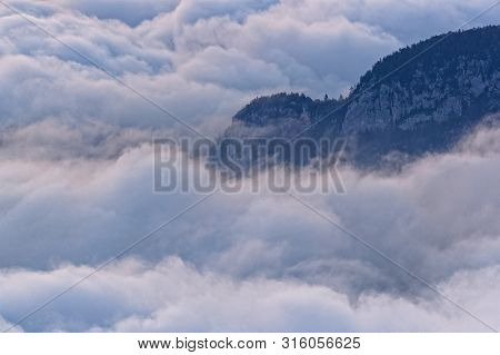 Sunrise At The Semnoz, Over The Sea Of Clouds, Bauges, French Alps