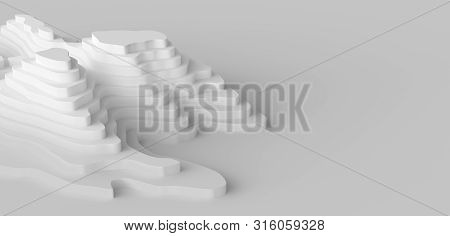 3d Landscape Paper Cut Style, Curved Shapes With Gradients, Blank Space, Abstract Geometric Lines Pa
