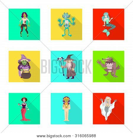 Vector Illustration Of Mystic And Hell Icon. Set Of Mystic And Devilry Vector Icon For Stock.