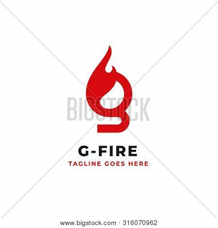 Letter G Initial Logo With Fire Element Concept Vector Design