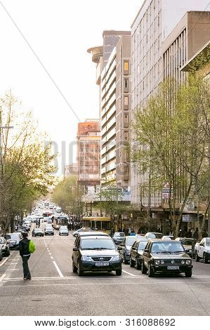 Street Scenes Of Braamfontein Suburb Of Johannesburg Cbd During Afternoon Rush Hour