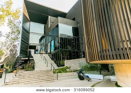 Modern Upmarket Building And Coffee Shop Street Cafe In Rosebank Suburb Of Sandton Johannesburg