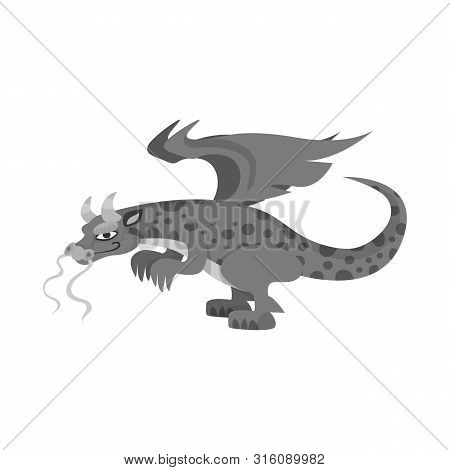 Vector Design Of Dragon And Monster Symbol. Collection Of Dragon And Wing Vector Icon For Stock.