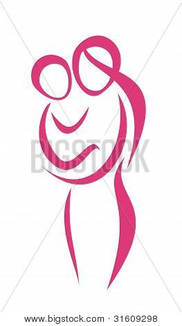 Äidin ja hänen vauva-symboli