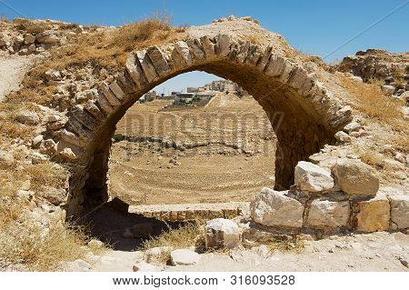 Karak, Jordan - August 22, 2012: View To The City From Al Karak Hill And Castle In Karak, Jordan.