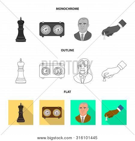 Vector Design Of Checkmate And Thin Symbol. Set Of Checkmate And Target Vector Icon For Stock.