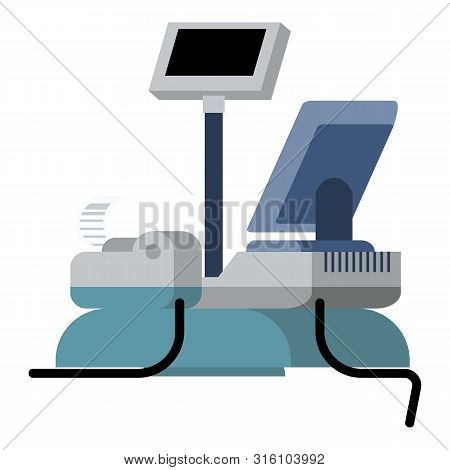 Computer Cashier Design Icon. Flat Illustration Of Computer Cashier Design Vector Icon For Web Desig