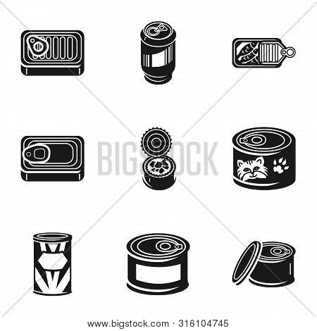 Conserve Tin Can Icon Set. Simple Set Of 9 Conserve Tin Can Vector Icons For Web Design Isolated On 
