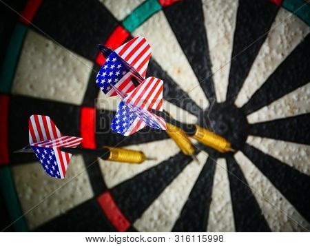 The Darts Arrows In Target Darts Closeto