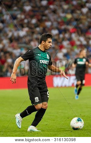 Krasnodar, Russia - August 7, 2019: Shapi Suleymanov Of Fc Krasnodar In Action During The Uefa Champ