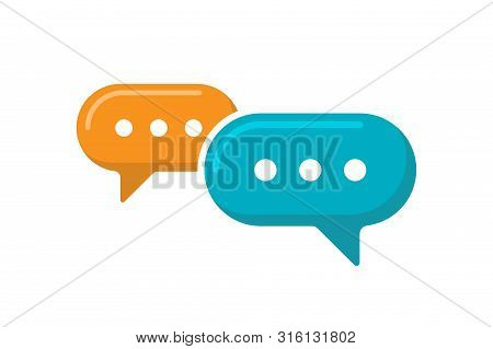 Chat Sign Icon. Online Customer Assistant Communication Two Overlapping Dialog Speech Bubbles Symbol