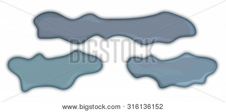 Set Of Storm Clouds With Shade. Vector Illustration