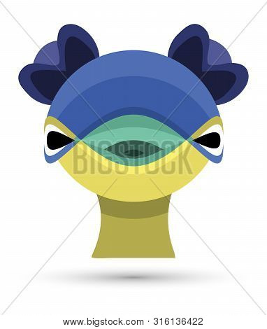 Ostrich Head Simple Colorful Logo. Vector Illustration