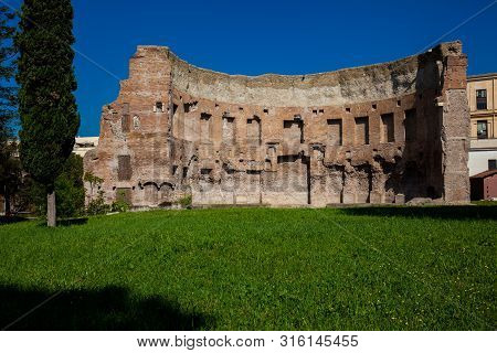 Ruins Of The Baths Of Trajan A Bathing And Leisure Complex Built In Ancient Rome Starting From 104 A