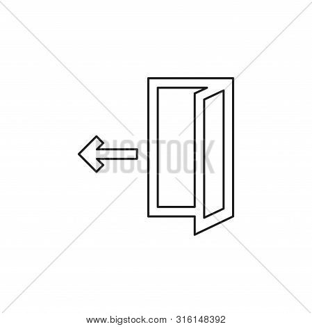 Vector Logout Icon - Exit Sign Or Register Logout Button. Thin Line Pictogram - Outline Editable Str