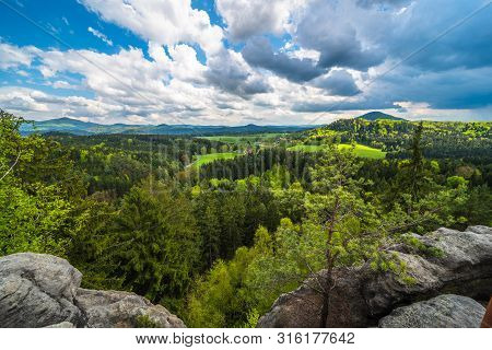 Fall Morning In Bohemian Switzerland, Bohemia, Czech Republic