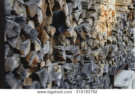 Close Up Picture Of Logs Of Wood