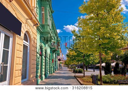 Town Of Sombor Street And Architecture Colorful View, Vojvodina Region Of Serbia