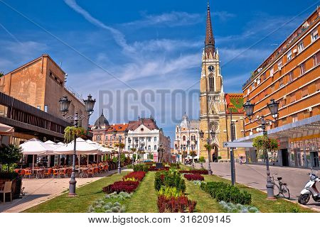 Novi Sad Square And Architecture Street View, Vojvodina Region Of Serbia