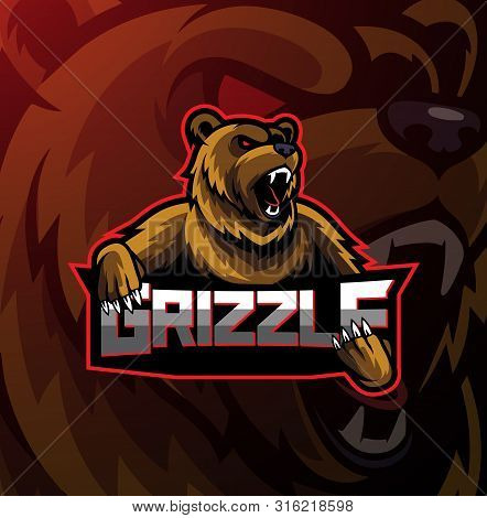 Bear Sport Mascot Logo Design With Text