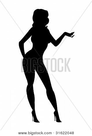 Ragazza In Bikini Silhouette.