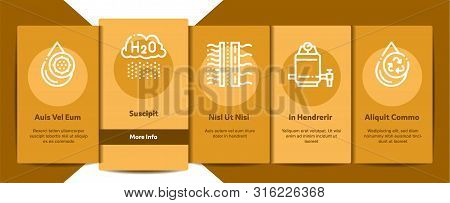 Water Treatment Onboarding Mobile App Page Screen Vector. Filter And Cleaning System Water Treatment