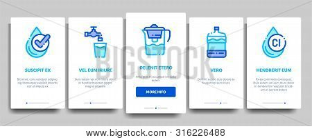 Water Treatment Onboarding Mobile App Page Screen Vector. Filter And Cleaning System Water Treatment