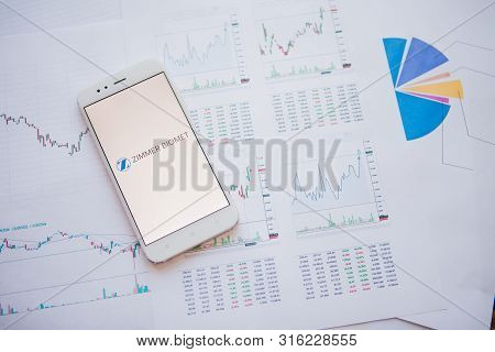 Saint Petersburg, Russia - June 25, 2019: Zimmer Biomet Company Logo On The Smartphone Screen.