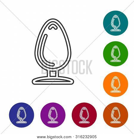 Grey Line Anal Plug Icon Isolated On White Background. Butt Plug Sign. Fetish Accessory. Sex Toy For