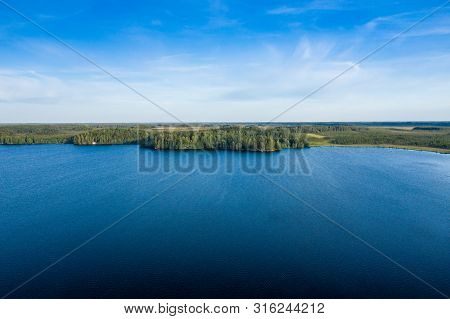 Aerial View Of Kurjenrahka National Park. Turku. Finland. Nordic Natural Landscape. Scandinavian Nat