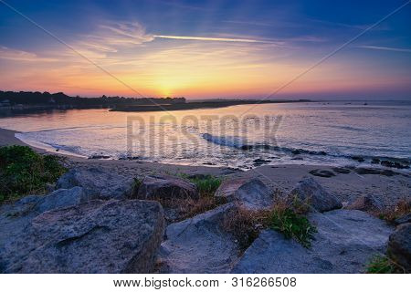 Sunrise Over The Lagoon Of Benodet In Brittany, France