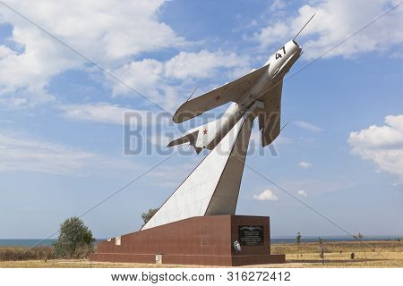 Taman, Temryuk District, Krasnodar Region, Russia - July 17, 2019: Monument To Aviators In The Villa