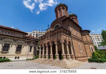 Bucharest, Romania - July 11, 2019: The Church Of Antim Monastery, Built Between 1713 And 1715 By Sa