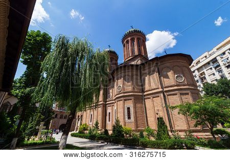Bucharest, Romania - July 11, 2019: The Church Of Antim Monastery, Built Between 1713 And 1715 By Sa