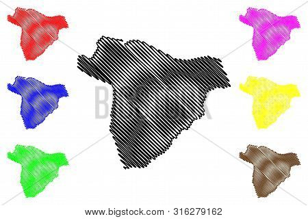Salamat Region (regions Of Chad, Republic Of Chad) Map Vector Illustration, Scribble Sketch Salamat 