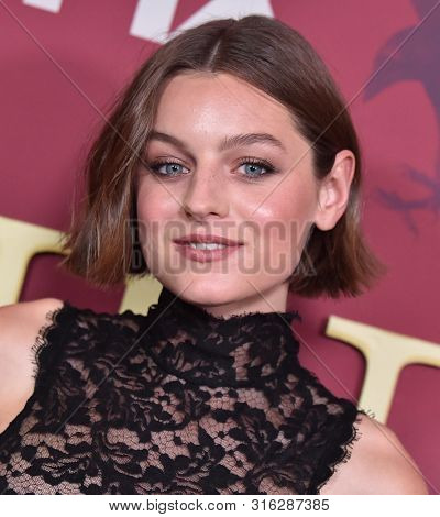 LOS ANGELES - JUL 24:  Emma Corrin arrives for the Epix's 'Pennyworth' Los Angeles Premiere on July 24, 2019 in Hollywood, CA                
