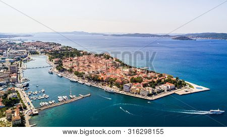 Aerial View Of The Old City Zadar In Croatia