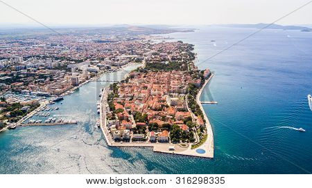 Aerial View Of The Old City Zadar In Croatia