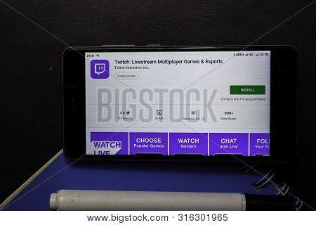 Bekasi, West Java, Indonesia. August 10, 2019 : Twitch: Livestream Multiplpayer Games & Esports Dev 
