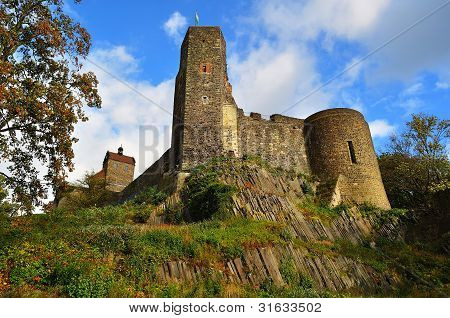 Burg Stolpen güzel manzara. Almanya