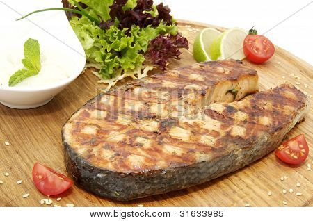 sappige zalm steak