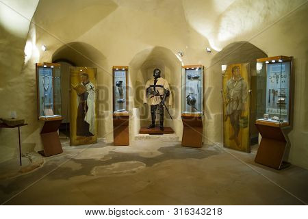 Cesis, Latvia - November 02, 2013: Fragment Of A Museum Exposition Dedicated To The Middle Ages In T