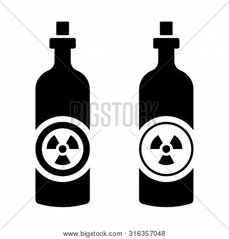 Flat Linear Design. Radioactive Liquid Icon For Apps, Web Sites And Public Use. Concept - Liquid Tox