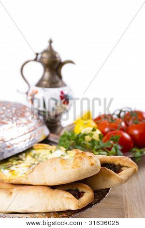 Turkish Pide With Ibrik And Vegetables