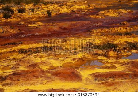 Red Water In Rio Tinto, Huelva
