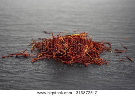 Lot Of Whole Dry Shaffron Thread Heap On Grey Stone