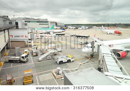 London England - May 31, 2019: Gatwick Airport Terminal London England.