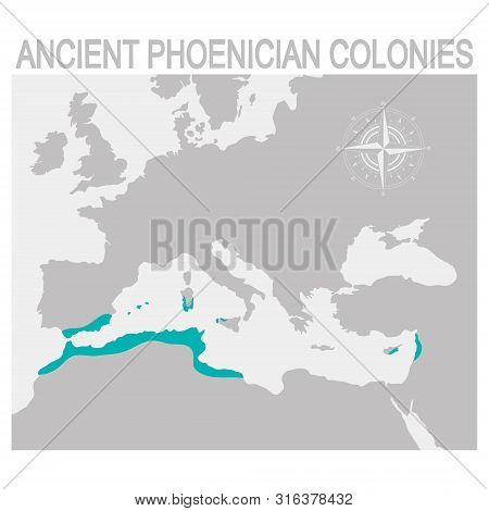 Vector Map Of The Ancient Phoenician Colonies