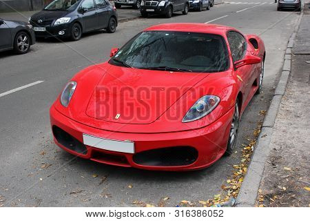 Kiev, Ukraine - 2012 October 13. Ferrari F430 In The Street