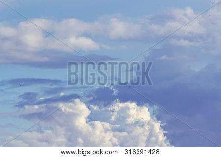 Cumulos, Nimbus, Clouds Gray, White Nd Fluffy, On A Big Blue Sky